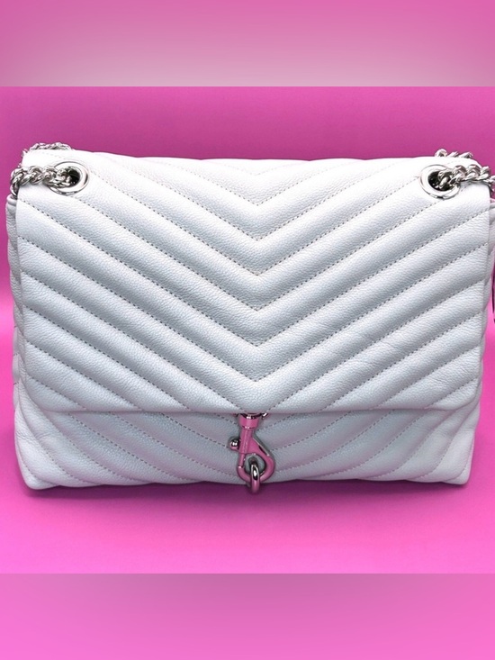 Rebecca Minkoff Handbags - Rebecca Minkoff Edie Flap Shoulder Bag Perla Quilted Leather Silver Hardware